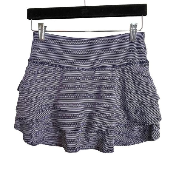Athleta Tiered Mini Tennis Skirt – Size XS‎ – Blue Striped - Picture 1 of 7